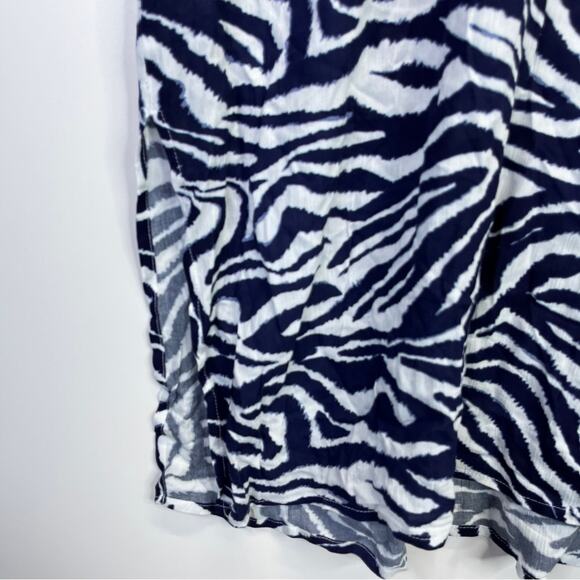 Anne Cole Zebra Print Swim Cover Up Dress navy blue white - 22/24 - Picture 5 of 9